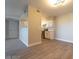 Eat-in kitchen view with stainless steel appliances and white cabinetry at 8101 W Flamingo Rd # 2059, Las Vegas, NV 89147