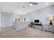 Bright bonus room with neutral tones features a ceiling fan and a dedicated workspace at 888 Cherry Glen Pl, Las Vegas, NV 89138