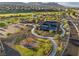 Aerial view of the community amenities with playgrounds, tennis courts, basketball courts, and open spaces at 888 Cherry Glen Pl, Las Vegas, NV 89138