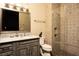 Elegant bathroom featuring a large shower and marble countertop at 1123 Christian Rd, Henderson, NV 89002