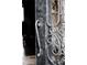 Close up of the ornate wrought iron front door with decorative handle at 1123 Christian Rd, Henderson, NV 89002