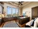 Bright home office with custom built-ins, scenic views, and comfortable seating at 1123 Christian Rd, Henderson, NV 89002