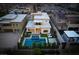 Aerial view showcasing a backyard oasis complete with a pool, spa, and outdoor lounge area at 11990 Montague St, Las Vegas, NV 89138