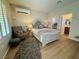 Comfortable main bedroom with a stylish bed, a walk in closet, and an ensuite bathroom at 2213 Carrier Dove Way, North Las Vegas, NV 89084