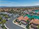 Aerial view of a residential area with waterfront houses at 3061 Waterside Cir, Las Vegas, NV 89117