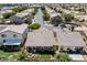 Aerial view of homes showcases the well-maintained yards and quiet streets in the neighborhood at 448 Bright Moon Ave, North Las Vegas, NV 89084