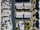 Aerial view showcases community parking spaces and solar panels at 4566 Mansart Ct # 1104, North Las Vegas, NV 89031