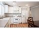 Kitchen featuring a dining table, white cabinets, and appliances at 5000 Charlo Dr, Las Vegas, NV 89131