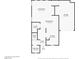 First floor plan showing the layout including the living room, kitchen, dining room, and garage at 6217 Lapilli Ave, Las Vegas, NV 89139