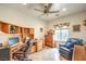 Office space featuring hardwood floors, natural light, ceiling fan and wooden furniture at 7824 Homing Pigeon St, North Las Vegas, NV 89084