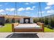 Outdoor oasis featuring a hanging daybed and serene meditation area, perfect for relaxation and tranquility at 82 Glade Hollow Dr, Las Vegas, NV 89135