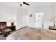 Spacious bedroom features cozy furniture and a connected bathroom at 8524 Little Fox St, Las Vegas, NV 89123