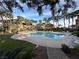 Community pool and manicured grounds surrounded by elegant palm trees at 8985 S Durango Dr # 1033, Las Vegas, NV 89113