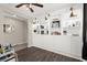 Another view of the bright home office featuring built-in shelving and ample storage space at 9588 Vital Crest St, Las Vegas, NV 89123