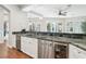 Open-concept kitchen with stainless steel appliances and plenty of counter space at 2338 Dolphin Ct, Henderson, NV 89074