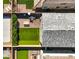 Aerial view showcasing backyard landscaping, brick pavers and artificial turf at 10042 Bismuth St, Las Vegas, NV 89183