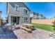 A patio with artificial turf and a picnic table provides an inviting outdoor living space at 10042 Bismuth St, Las Vegas, NV 89183