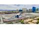 Stunning aerial view showcasing the racetrack at 135 E Harmon Ave # 804, Las Vegas, NV 89109