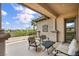This covered balcony includes seating and views of the surrounding neighborhood at 1994 Orchard Mist St, Las Vegas, NV 89135