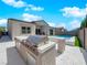 Outdoor kitchen area with a built-in grill and countertops, perfect for alfresco dining at 253 Robledo St, Las Vegas, NV 89138