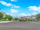 A picturesque view of the neighborhood showcasing well-maintained homes and lush landscaping at 253 Robledo St, Las Vegas, NV 89138