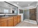 Bathroom features double sinks, granite countertops, and glass enclosed standing shower at 2832 Aragon Terrace Way, Henderson, NV 89044