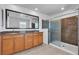 Bathroom features double sinks, granite countertops, and glass enclosed standing shower at 2832 Aragon Terrace Way, Henderson, NV 89044