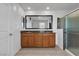Bathroom features double sinks, granite countertops, and glass enclosed standing shower at 2832 Aragon Terrace Way, Henderson, NV 89044
