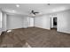 Spacious bedroom with neutral walls, plush carpeting, recessed lighting, and access to an ensuite bathroom at 2832 Aragon Terrace Way, Henderson, NV 89044