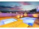 Inviting backyard pool and spa with stunning sunset views and privacy wall at 2832 Aragon Terrace Way, Henderson, NV 89044