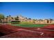 A baseball field showing manicured infield and green outfield, ready for a game with mountain view backdrop at 3116 Richland Dr, Las Vegas, NV 89134