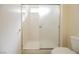 A bathroom featuring a glass enclosed shower and toilet at 3116 Richland Dr, Las Vegas, NV 89134