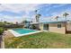 Inviting backyard features a pool, patio, and well-manicured lawn, perfect for relaxing and entertaining outdoors at 3140 Sundown Dr, Las Vegas, NV 89169