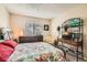 Cozy bedroom featuring a metal bed frame and neutral color palette at 3151 Soaring Gulls Dr # 1201, Las Vegas, NV 89128