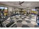 State-of-the-art gym featuring a variety of exercise equipment and panoramic views at 4193 Solace St # 4193, Las Vegas, NV 89135
