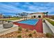 Well-maintained pickleball court surrounded by lush landscaping and recreational facilities at 4193 Solace St # 4193, Las Vegas, NV 89135