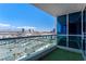 Balcony with sleek glass railing offers expansive views of the city at 4575 Dean Martin Dr # 1208, Las Vegas, NV 89103
