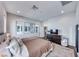 Bright main bedroom with hardwood floors, ensuite bath, and expansive windows for natural light at 669 Assurance Pl, Henderson, NV 89011