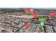 Overhead view of a residential neighborhood with easy access to Durango High School and community park at 7482 Lodano Ave, Las Vegas, NV 89113