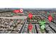 Aerial view of a home near Durango High School, community park, S. Tenaya Way and W. Russell Rd at 7482 Lodano Ave, Las Vegas, NV 89113