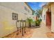 Inviting courtyard patio with desert landscaping at 7608 Vista Hills Dr, Las Vegas, NV 89128