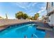 A pristine pool and backyard area with luxurious details, ideal for recreation and leisure at 7900 Riviera Beach Dr, Las Vegas, NV 89128