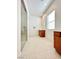 Modern bathroom featuring a glass-enclosed shower and a tiled floor at 80 Brixton Ave, Henderson, NV 89011