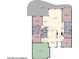 Detailed floor plan showcasing the layout of the home, including the living areas, bedrooms, bathrooms, and garage at 1348 Basin Vw, Mesquite, NV 89034