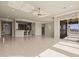 Open-concept living area with kitchen, access to a patio, and recessed lighting at 1348 Basin Vw, Mesquite, NV 89034