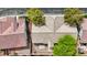 Aerial view looking straight down on the home showing the deck in the back yard at 10980 Ampus Pl, Las Vegas, NV 89141