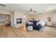 Bedroom with a fireplace, a seating area, and a bed in the back at 1430 October Oak Ave, Las Vegas, NV 89123