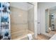 Bathroom with jacuzzi tub, shower curtain, and tile floor at 223 Hunter Ridge Rd # 300, Brian Head, UT 84719
