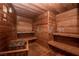 Classic wooden sauna with benches for relaxation at 223 Hunter Ridge Rd # 300, Brian Head, UT 84719
