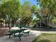 Community playground with picnic tables, benches, and mature trees at 2251 Summerwind Cir, Henderson, NV 89052